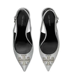 Tory Burch Silver Slingback Heels